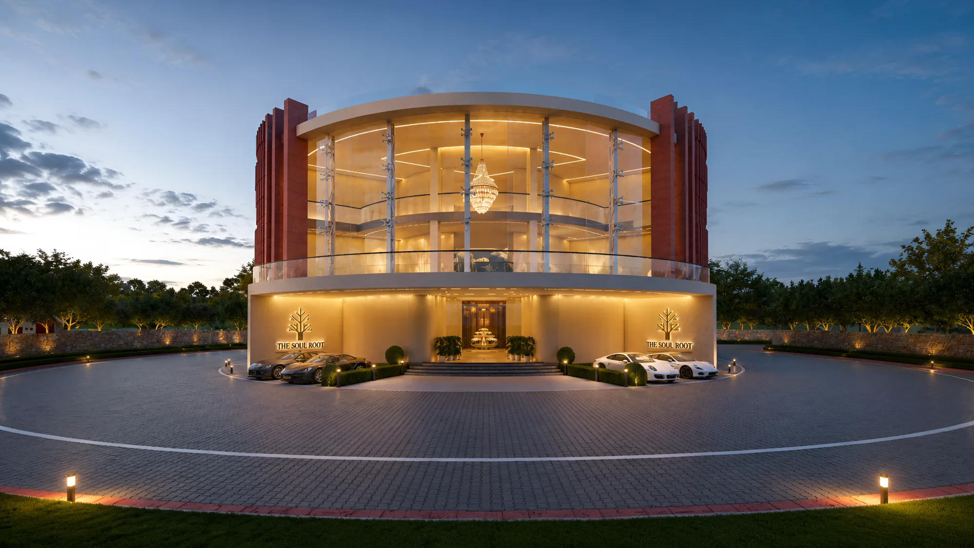 Clubhouse at dusk