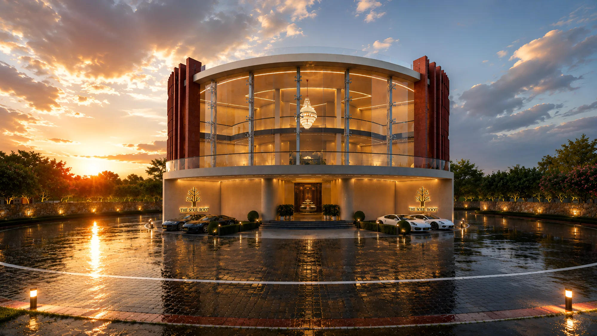 Clubhouse sunset view